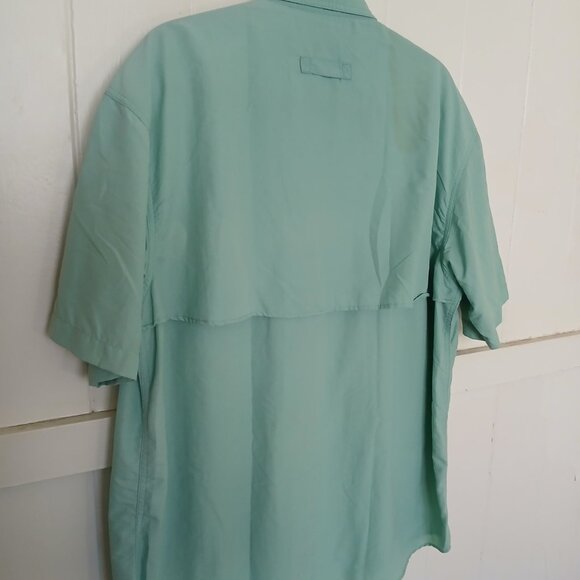 LL BEAN Shirt Mens Large Reg Vented Fishing Outdoor Short Sleeve Moss Green* - Picture 7 of 11